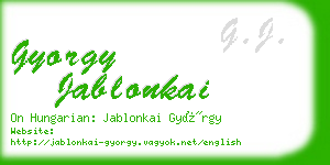 gyorgy jablonkai business card